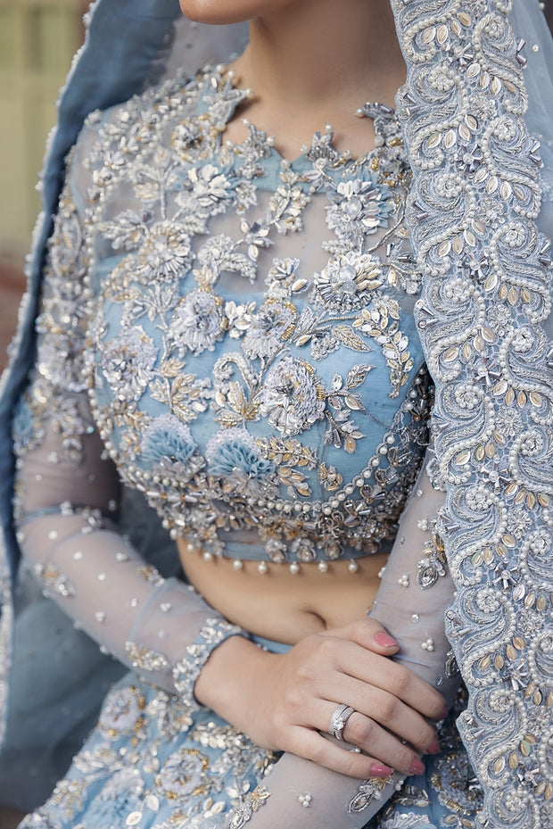 Sky Blue Lehenga Choli Pakistani 2023