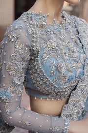 Sky Blue Lehenga Choli Pakistani Wedding Dress 2023