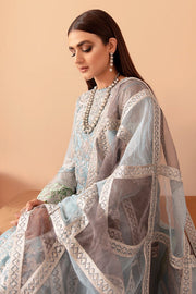 Sky Blue Salwar Kameez with Floral Embroidery Designer
