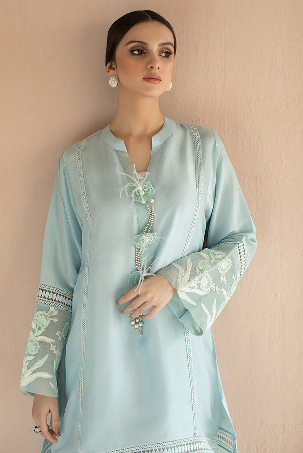 Sky Blue Salwar Kameez with Trendy Decorations 2022