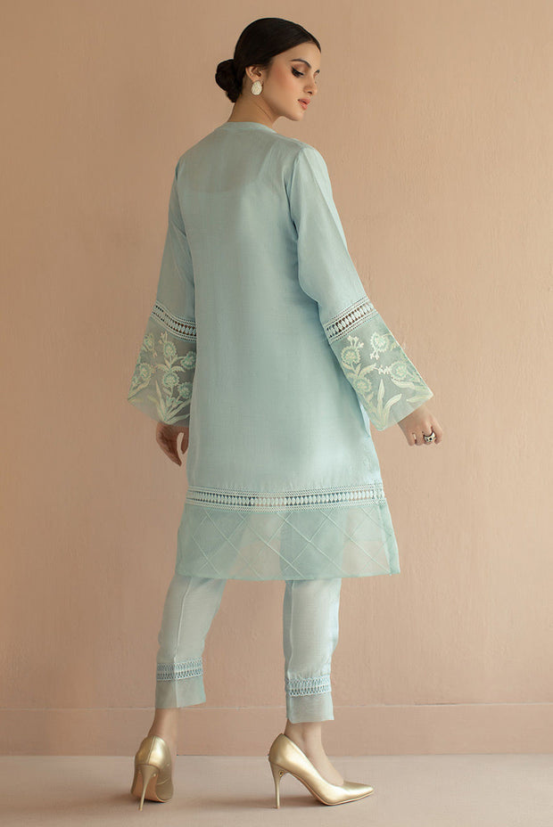 Sky Blue Salwar Kameez with Trendy Decorations Designer