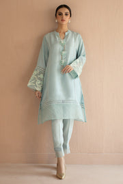 Sky Blue Salwar Kameez with Trendy Decorations Online