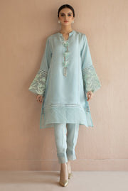 Sky Blue Salwar Kameez with Trendy Decorations