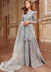 Sky Lawn Shirt Gharara Kameez for Pakistani Party Wear