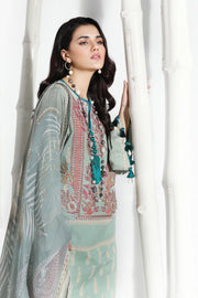 Pakistani embroidered slub dress for casual wear in mint green color # P2397