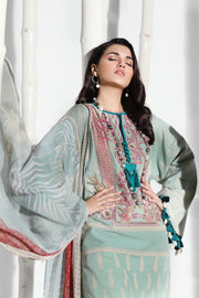 Pakistani embroidered slub dress for casual wear in mint green color # P2397