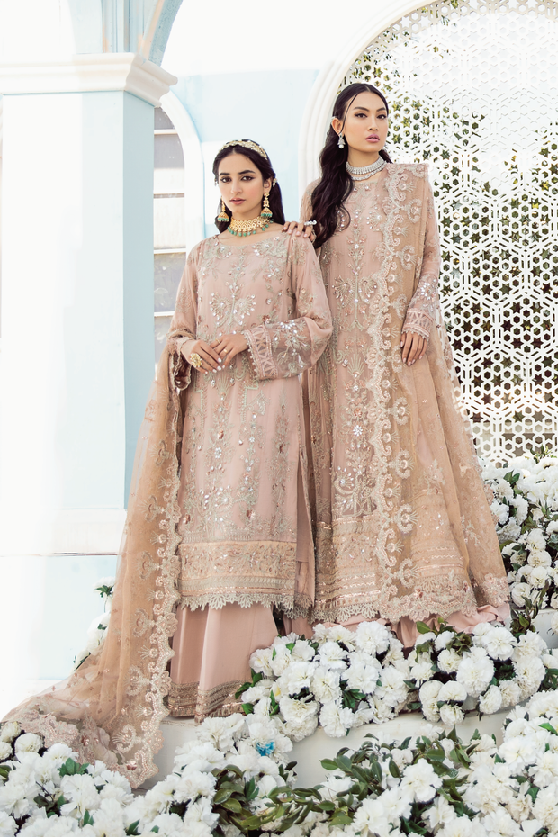 Soft Pink Pakistani Sharara Dress with Adda Work Designer
