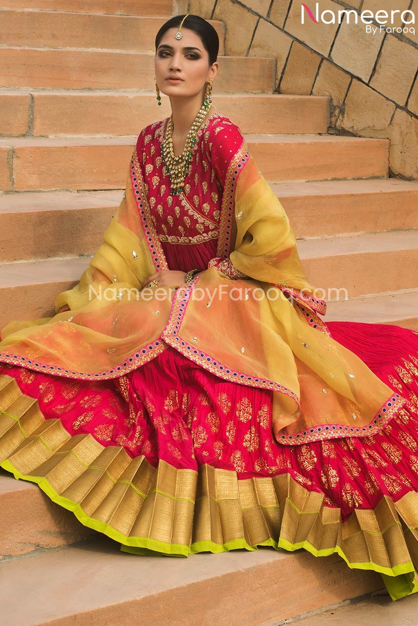 Striking Pakistani Long Frock for Wedding Party 2021