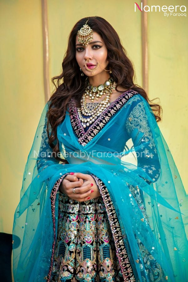 Stunning Blue Bridal Dress Pakistani Wedding Wear