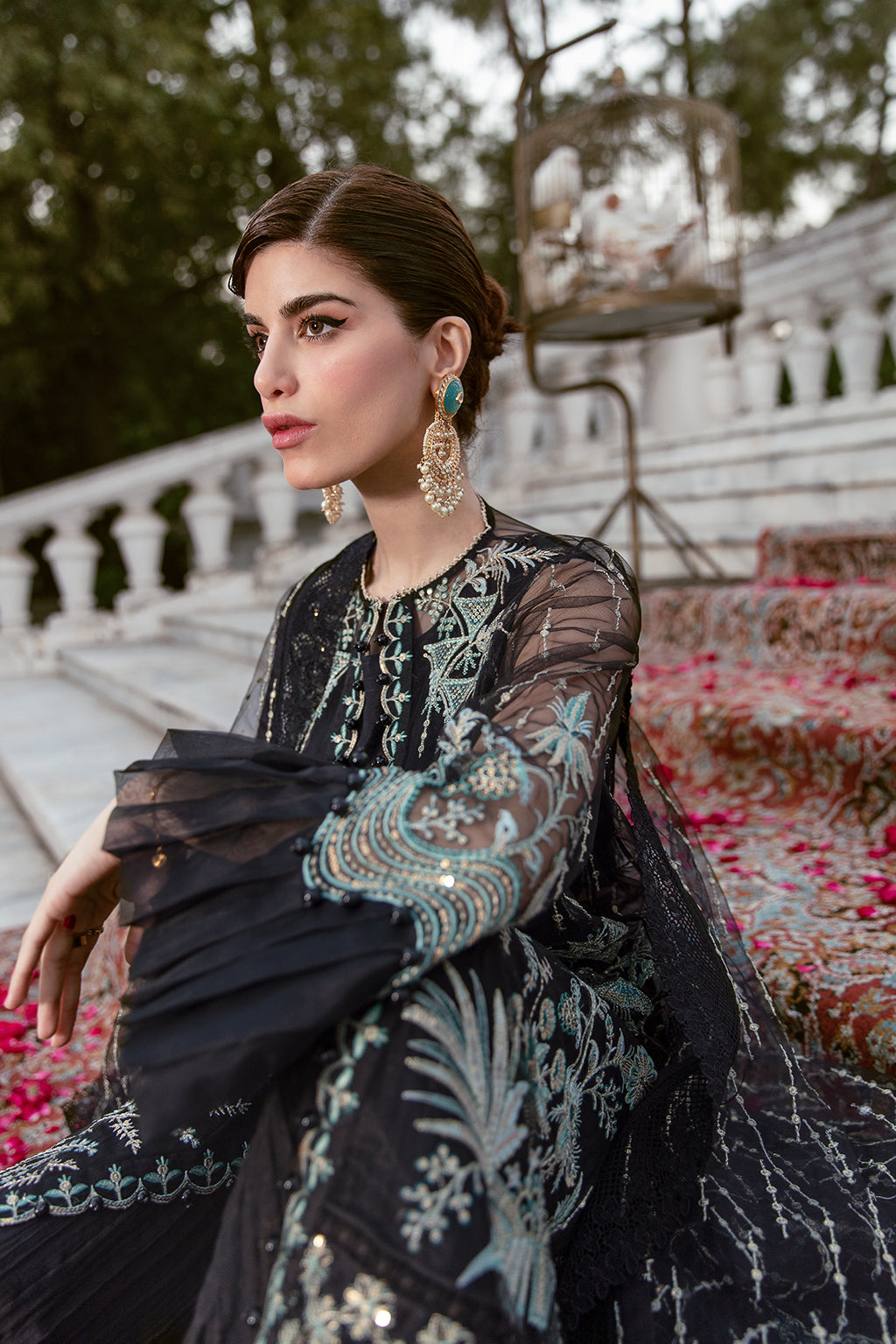 Stunning Pakistani Gown Dress in Black Color