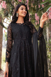 Stylish Maria B Black Embroidered Cotton Kameez Salwar Party Dress