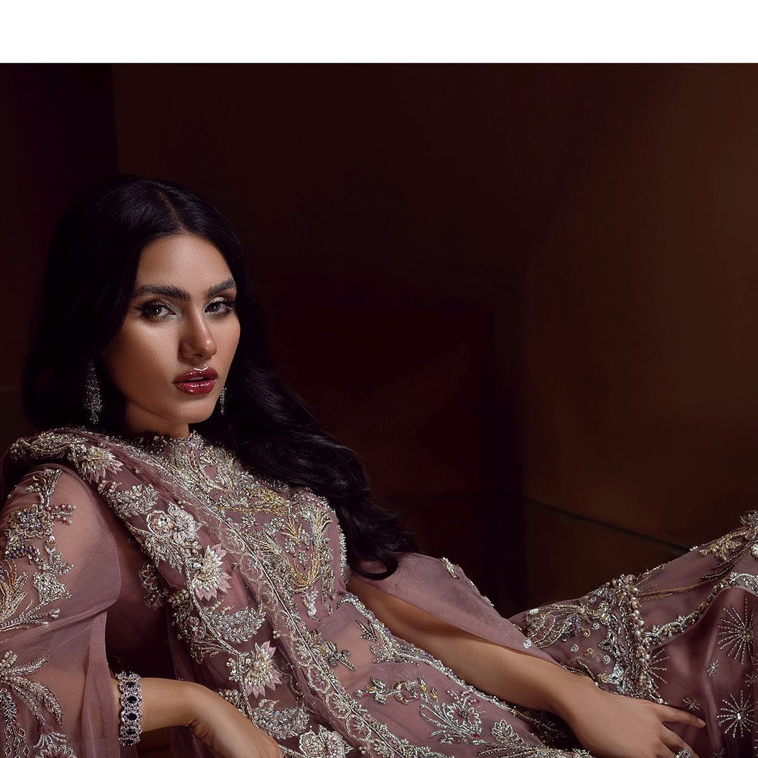 Elegant Pakistani Bridal Gown with Sharara and Dupatta