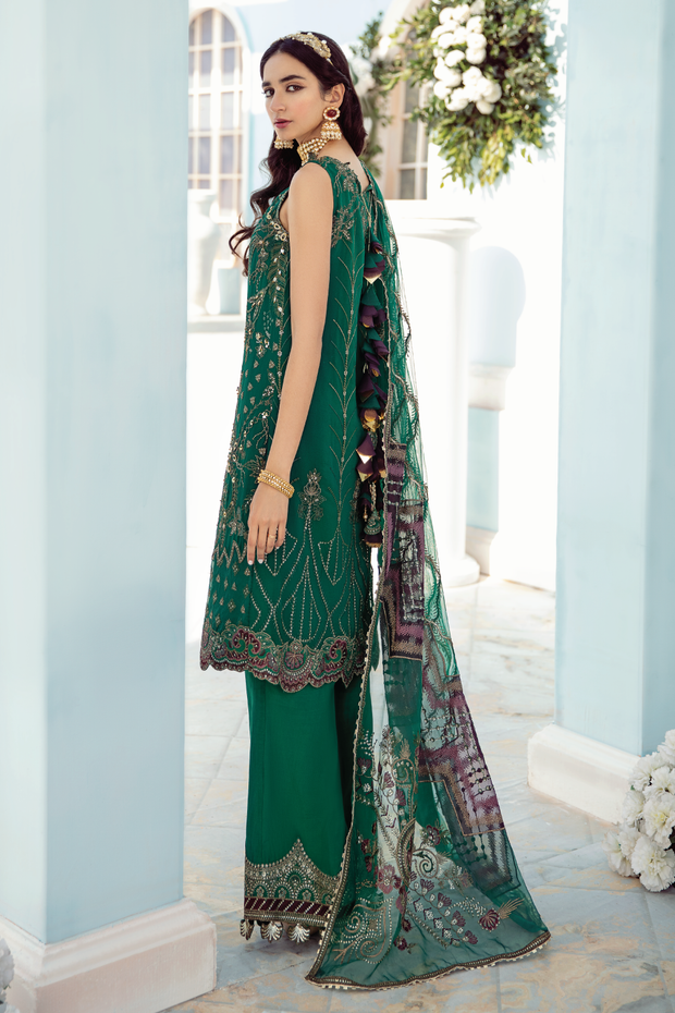 Pakistani Sharara in Green Shade with Embroidery