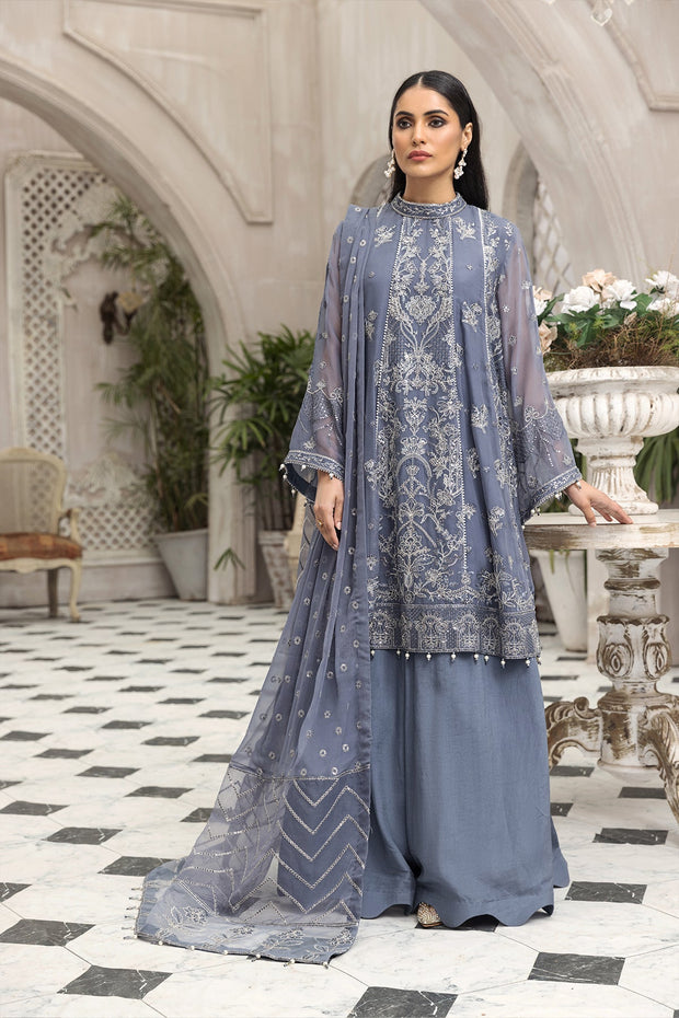 Stylish Party Wear Lehenga Choli in Grey Blue Shade