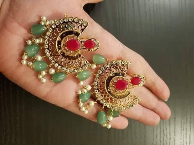 Stylish Gold Plated Earrings Clear View