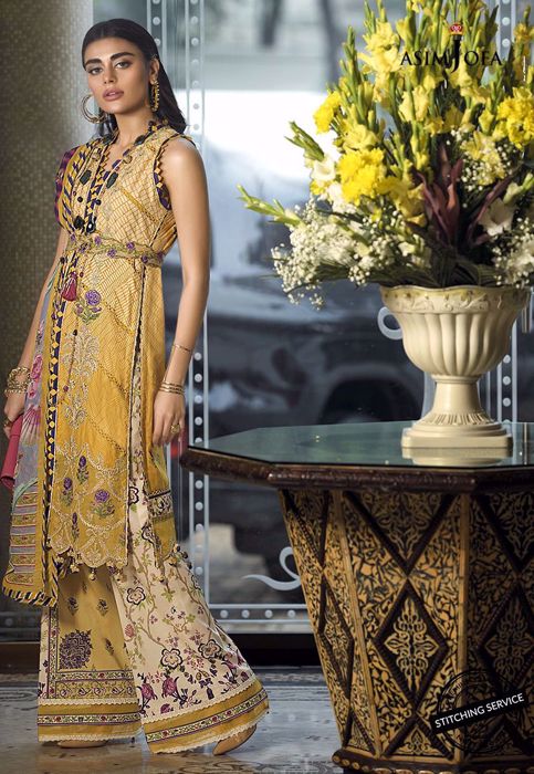 Stylish Lawn Dress in Yellow Color Overall Look