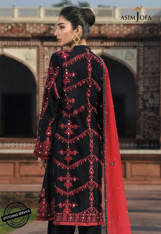 Stylish Lawn Eid Dress by Asim Jofa Backside View