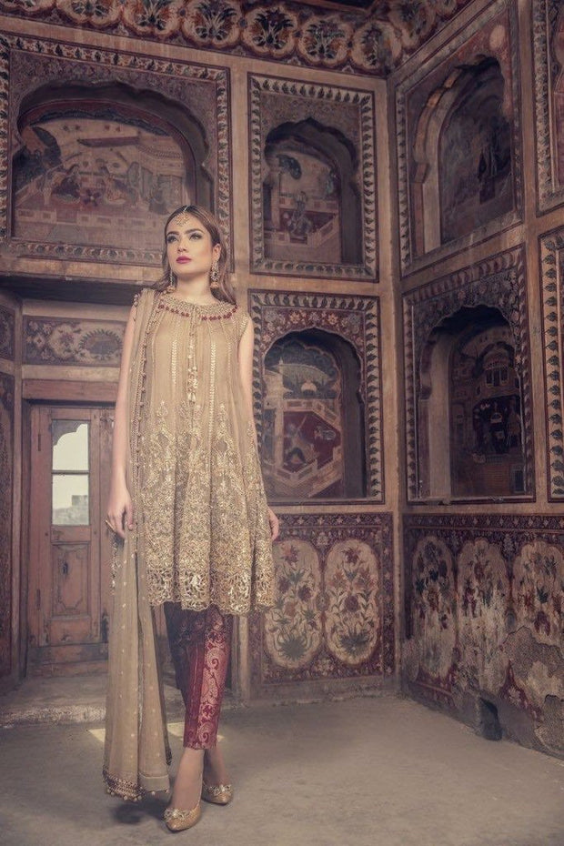 Stylish Pakistani Dress  Sequence, Pearls, Nagh  and Cut work 