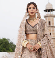 Tea Pink Bridal Lehenga with Choli and Dupatta Dress Online