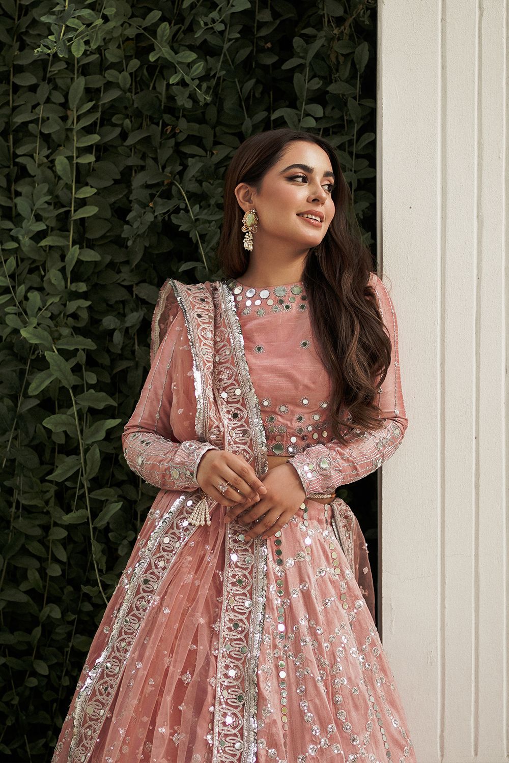 Stunning Tea Pink Pakistani Bridal Lehenga Choli