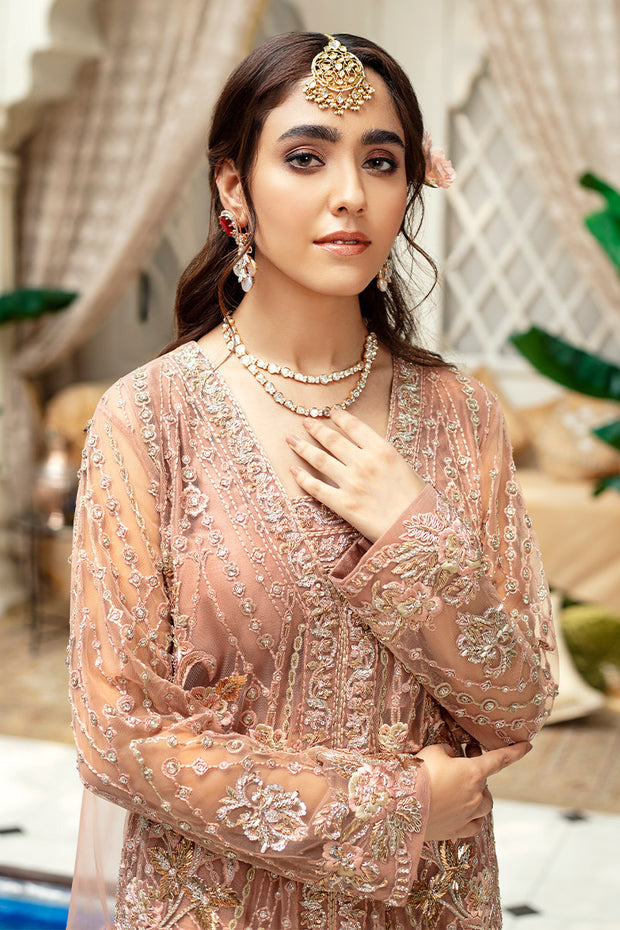 Tea Pink Pakistani Dress in Kameez Trouser Style Online
