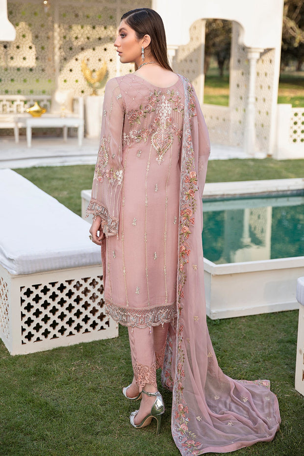 Latest Tea Pink Salwar Kameez with Lavish Embroidery Online