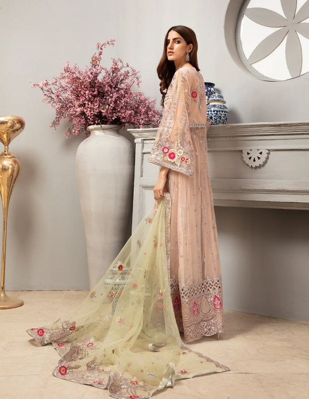 tea pink long frock