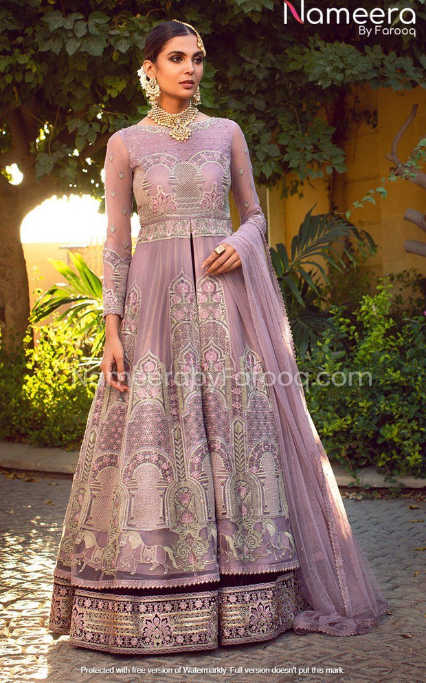 Thread Embroidered Velvet Lehenga for Wedding