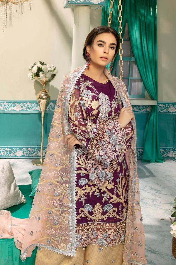 Thread Embroidery chiffon suit