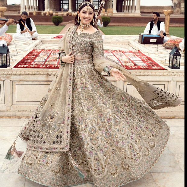 Tissue Gold Lehenga Choli Bridal Pakistani Bridal Wear
