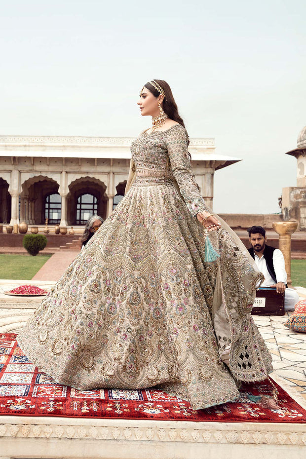 Tissue Gold Lehenga Choli Bridal Pakistani Bridal Wear