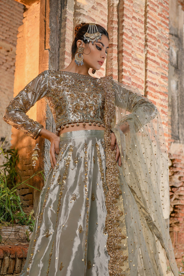 Tissue Lehenga Choli Pakistani Bridal Dress Online
