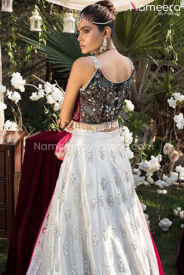 Tissue Lehenga with Velvet Choli Dress