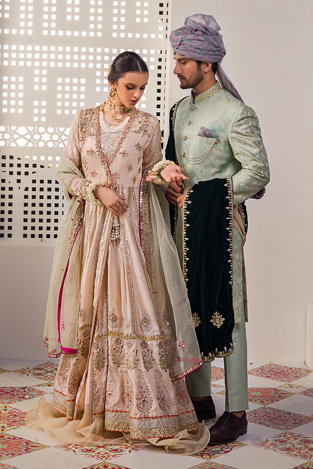 Traditional Angrakha Style Bridal Dress Pakistani for Nikkah