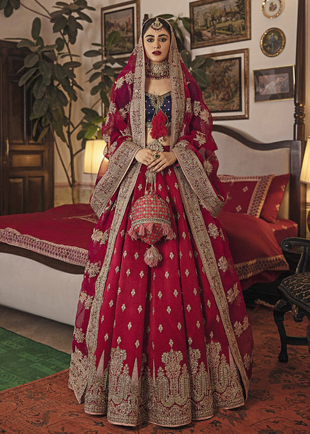 Buy Traditional Bridal Lehnga Choli Online – Nameera by Farooq