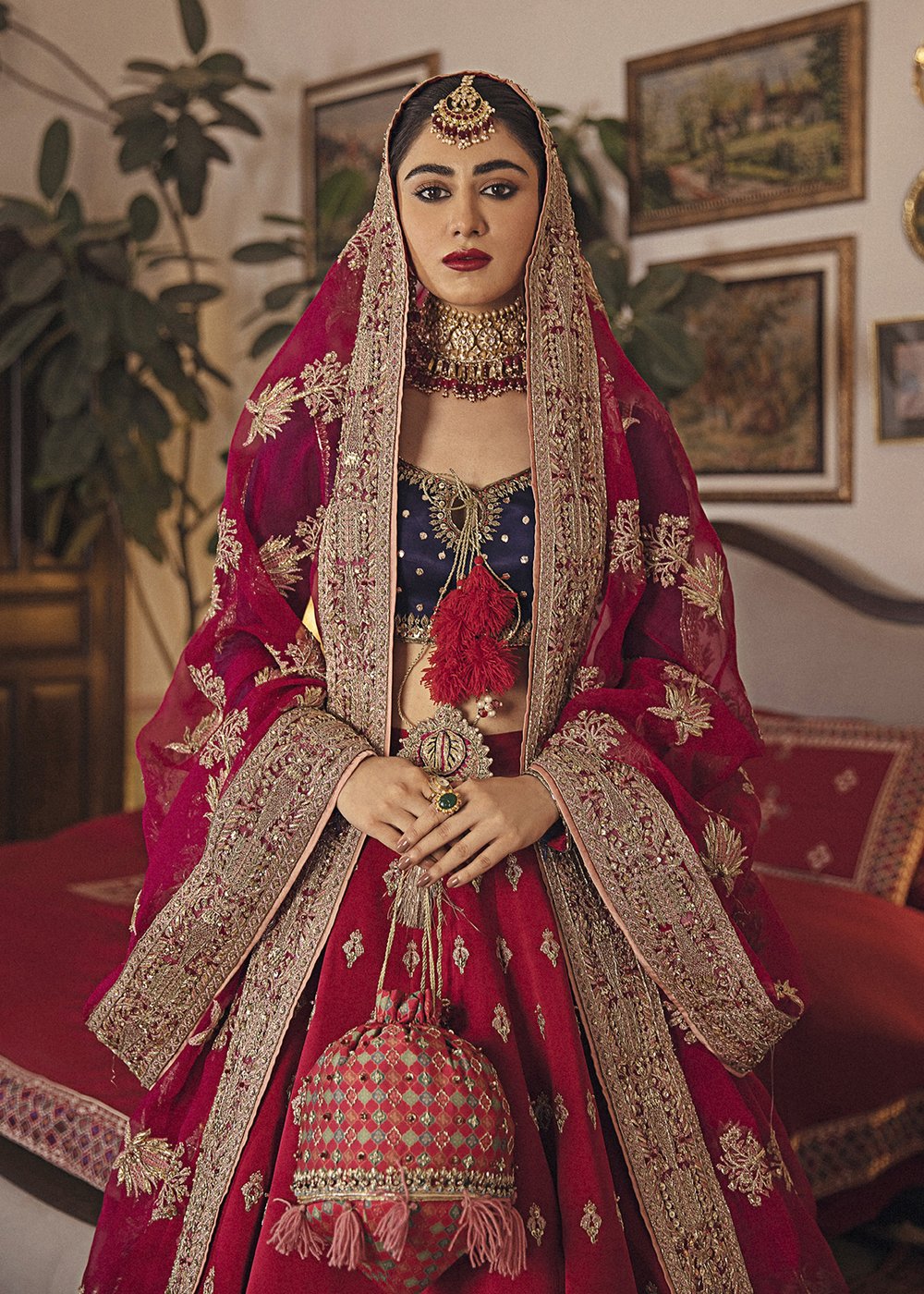 Traditional Bridal Lehnga Choli Cloae Up View