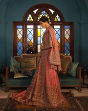 Traditional Bridal Pishwas with Lehenga and Dupatta Dress