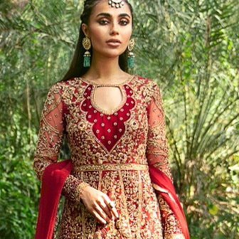 Traditional Bridal Red Dress Pakistani Online