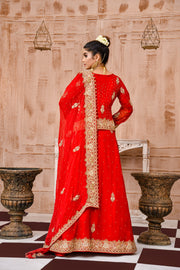 Traditional Bridal Red Lehenga Dress Pakistani for Wedding