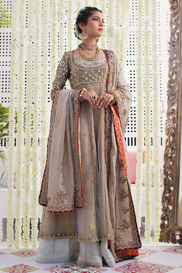 Traditional Bridal Sharara with Pishwas Dress Pakistani