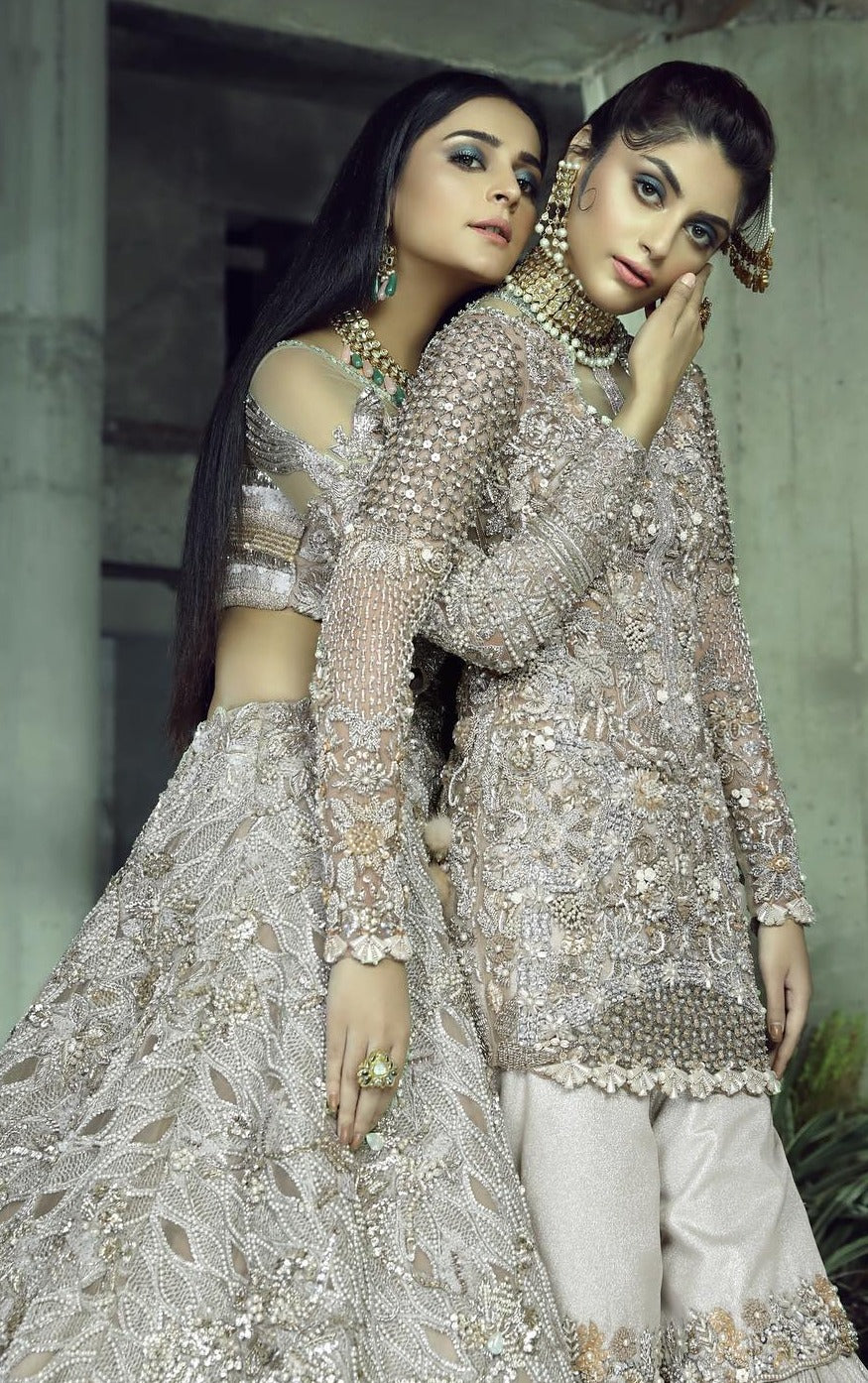 Traditional Bridal White Sharara Shirt for Nikkah Wear 2022