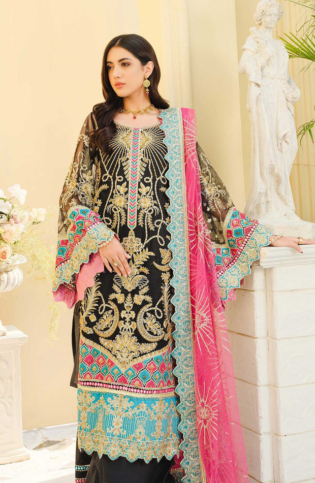 Traditional Dress Pakistani in Graphite Color 2022