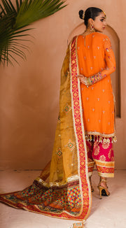Traditional Dress Pakistani in Orange Shade 2022