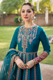 Traditional Embroidered Pakistani Dress in Pishwas Frock Style