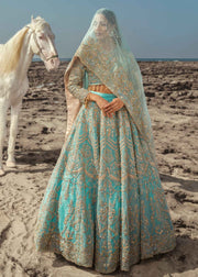 Traditional Ferozi Lehenga Choli Bridal Dress Pakistani