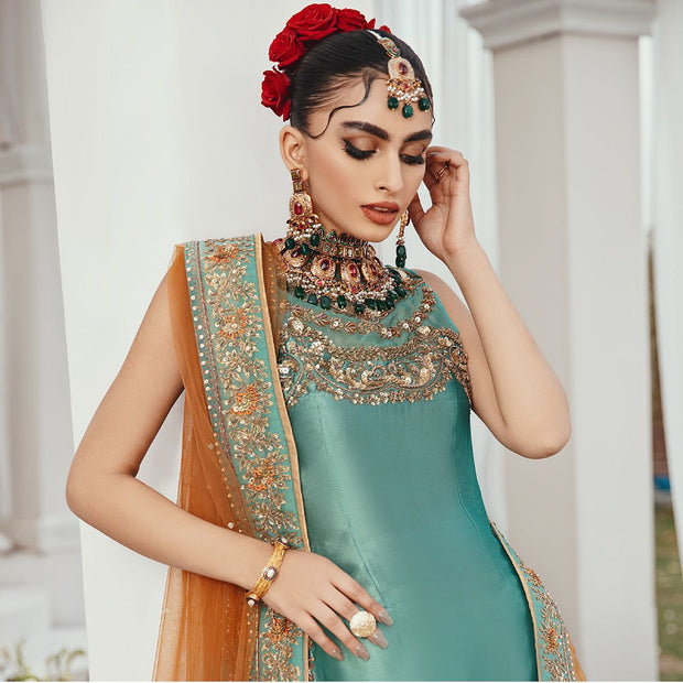 Traditional Gharara Kameez and Dupatta Pakistani Bridal Dress