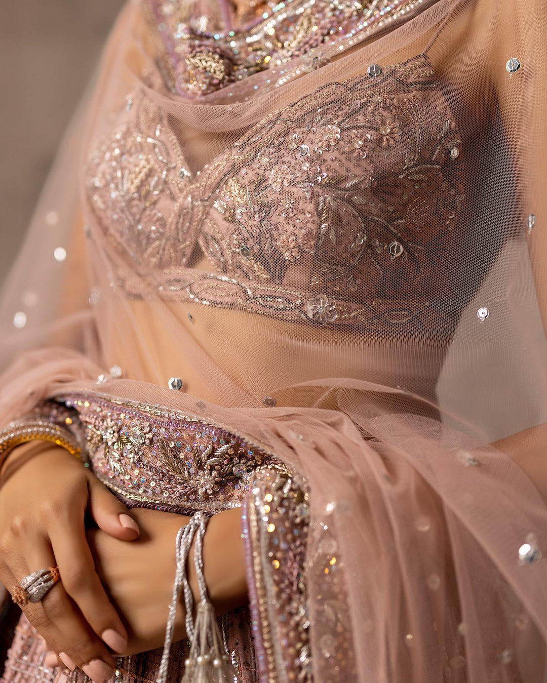 Traditional Indian Bridal Lehenga Choli and Dupatta for Wedding
