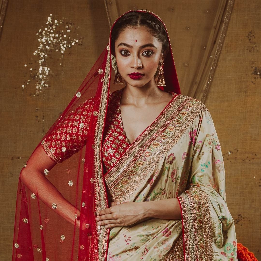 Traditional Indian Bridal Saree with Dupatta Dress
