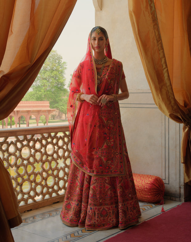 Traditional Lehenga Choli Style Bridal Dress Pakistani