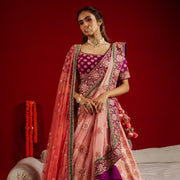 Traditional Lehenga Choli with Double Dupattas Dress